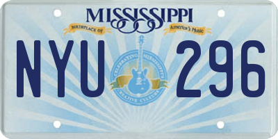 MS license plate NYU296