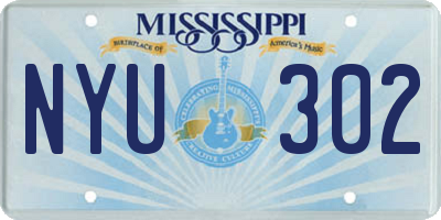 MS license plate NYU302