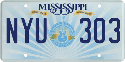 MS license plate NYU303