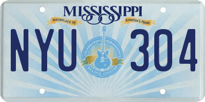 MS license plate NYU304