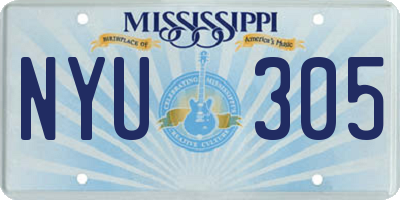 MS license plate NYU305
