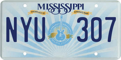 MS license plate NYU307