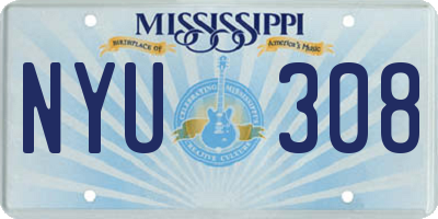 MS license plate NYU308