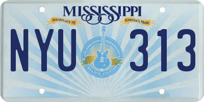 MS license plate NYU313