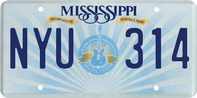 MS license plate NYU314