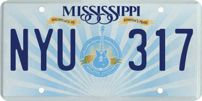 MS license plate NYU317