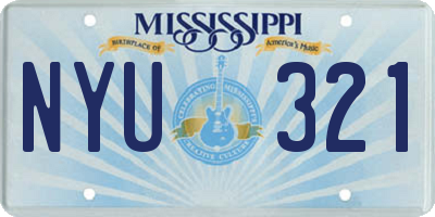 MS license plate NYU321