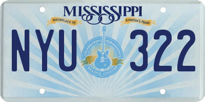 MS license plate NYU322