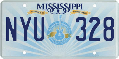 MS license plate NYU328