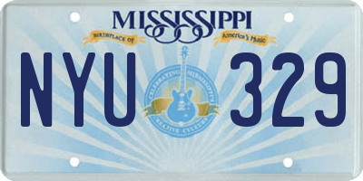 MS license plate NYU329