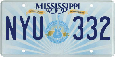 MS license plate NYU332