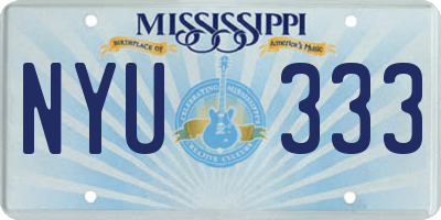 MS license plate NYU333