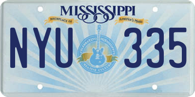 MS license plate NYU335