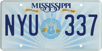 MS license plate NYU337