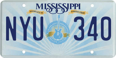 MS license plate NYU340