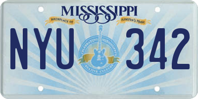 MS license plate NYU342