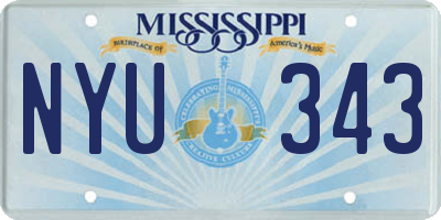 MS license plate NYU343