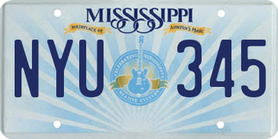 MS license plate NYU345