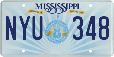 MS license plate NYU348