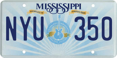MS license plate NYU350