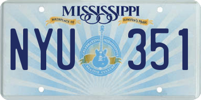 MS license plate NYU351