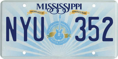 MS license plate NYU352
