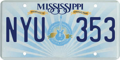 MS license plate NYU353