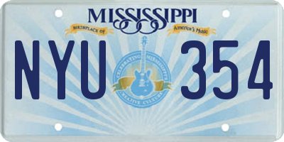 MS license plate NYU354