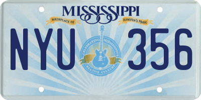 MS license plate NYU356