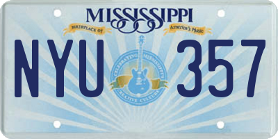 MS license plate NYU357
