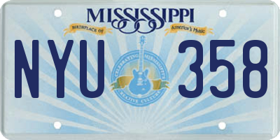 MS license plate NYU358