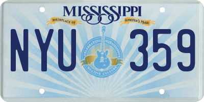 MS license plate NYU359