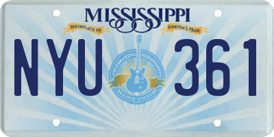 MS license plate NYU361