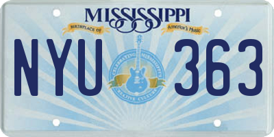 MS license plate NYU363