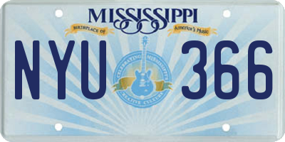 MS license plate NYU366