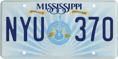 MS license plate NYU370