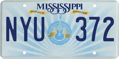 MS license plate NYU372