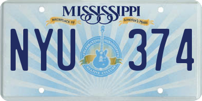 MS license plate NYU374