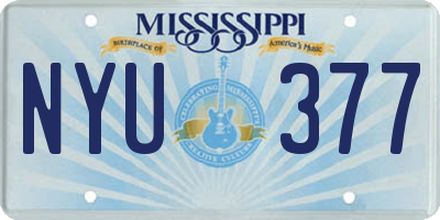MS license plate NYU377