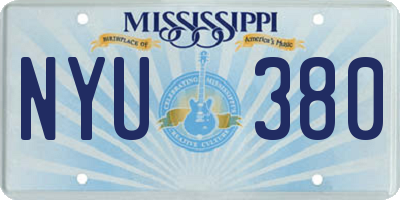 MS license plate NYU380