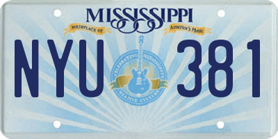 MS license plate NYU381
