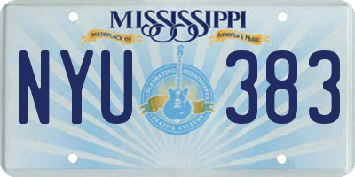 MS license plate NYU383