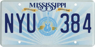 MS license plate NYU384
