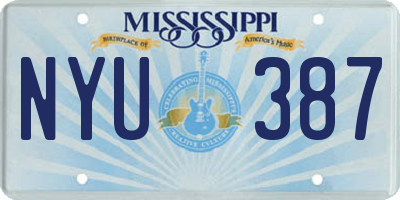 MS license plate NYU387