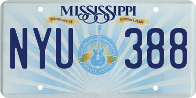 MS license plate NYU388