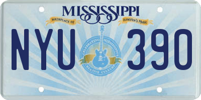 MS license plate NYU390