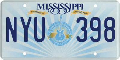 MS license plate NYU398
