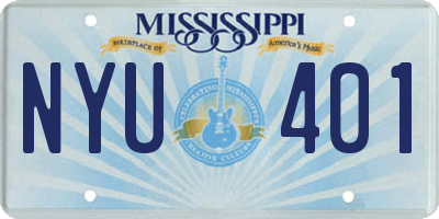 MS license plate NYU401
