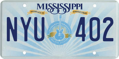 MS license plate NYU402
