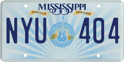 MS license plate NYU404